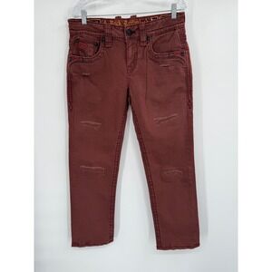 Rock Revival Men`s Lambeth Straight Stretch Red‎ Jeans Pant size 31 NWOT